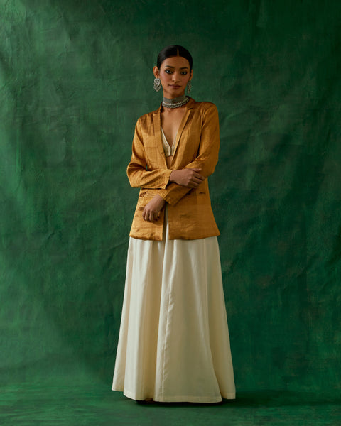 Shop Gold Zari Silk Jacket – Handloom | Vinusto