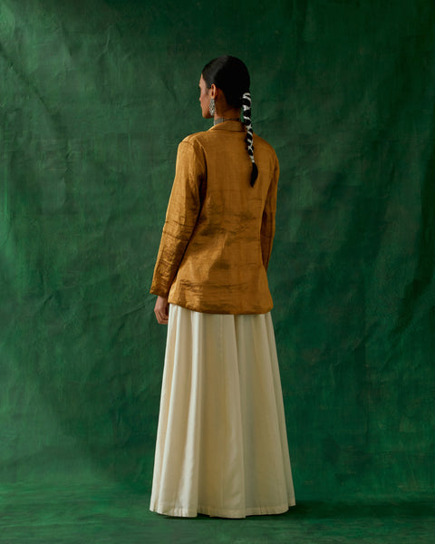 Premium Gold Zari Silk Jacket – Handloom | Vinusto