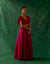 Coordinate Set- Chanderi Handloom Skirt with Ruffle Top in Hot Pink (Set of 2)