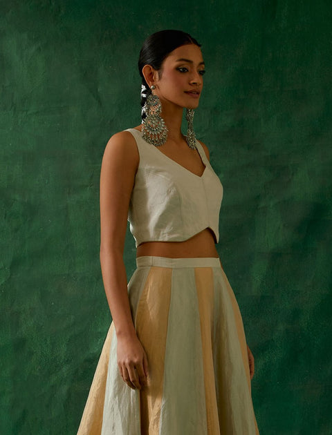 Buy Waistcoat Style Blouse in Silver Zari Handloom | Vinusto