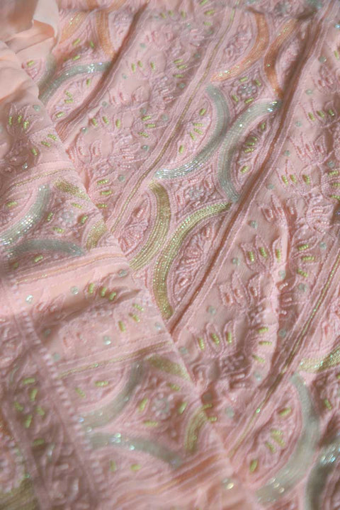 Chikankari Kurta & Dupatta in Rose Pink (Set of 2)