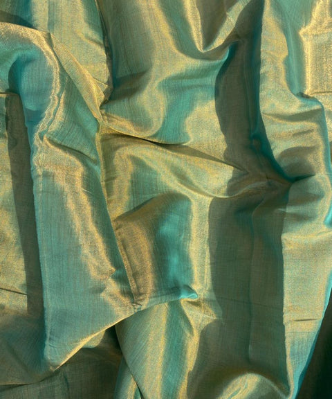 Handwoven Olive Green Zari Fabric (Handloom)