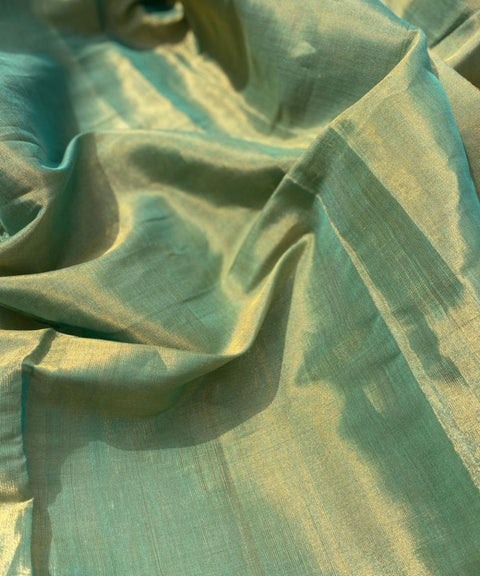 Handwoven Olive Green Zari Fabric (Handloom)