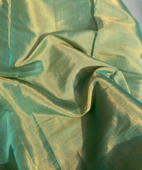 Handwoven Olive Green Zari Fabric (Handloom)