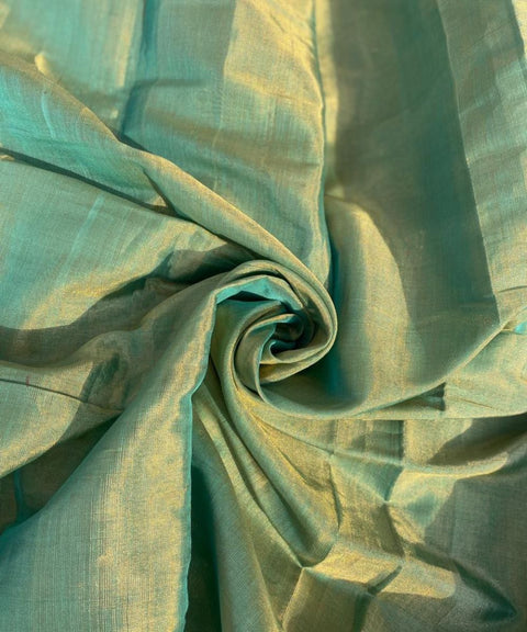 Handwoven Olive Green Zari Fabric (Handloom)