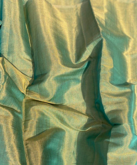 Handwoven Olive Green Zari Fabric (Handloom)