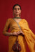 Embroidered Wrap Blouse in Turmeric Yellow  Chanderi Handloom