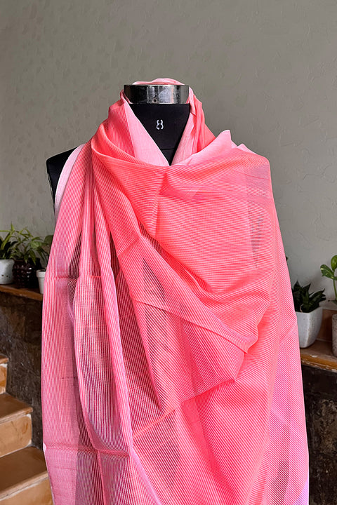 Order Salmon Pink Chanderi Handloom Dupatta | Vinusto