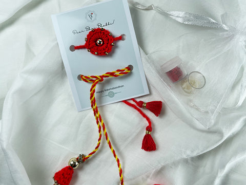 Vinusto - 'Chakra' Bhai- Bhabhi Rakhi  & Card Combo (Set of 3)