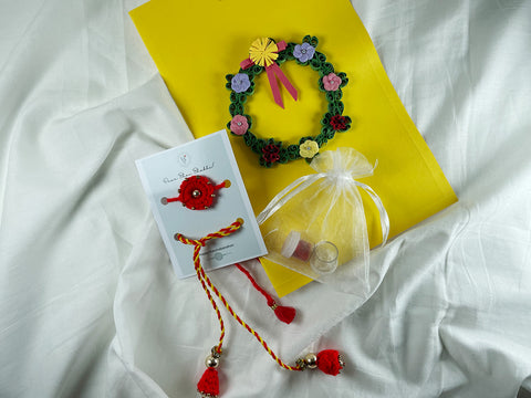 Vinusto - 'Chakra' Bhai- Bhabhi Rakhi  & Card Combo (Set of 3)