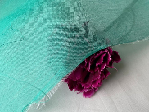 Handwoven Chanderi Fabric in Aqua Green