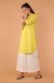 High-Low Shirt Kurta in Yellow Cotton