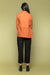 Co-ordinates- Terracotta Brown Pleated Shirt with Straight Fit Cotton Pants in Black (Set of 2)