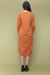 Cotton Dress with Stylised V-Neck in Terracotta Brown