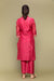Fuchsia Pink Chanderi Handloom Straight Fit Kurta & Pants (Set of 2)
