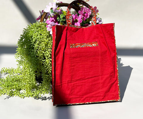 Handmade Maroon Tote Bag