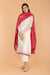 A-line Chanderi Handloom Kurta and Cotton Pants in Off White, Fuchsia Pink Chanderi Dupatta with Tassels (Set Of 3)