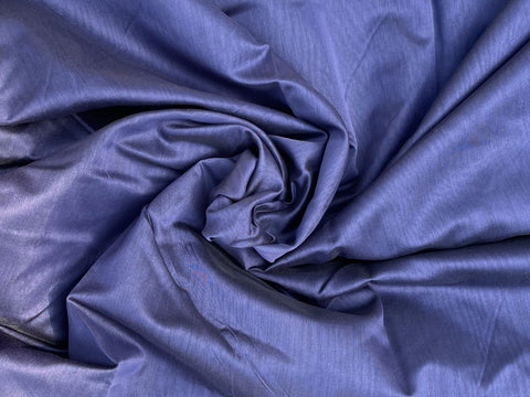 Buy Handwoven Chanderi Fabric In Midnight Blue With Gold Border - By Vinusto