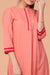 Kurta Set in Coral Cotton with Square Scarf in Red (Set of 3)