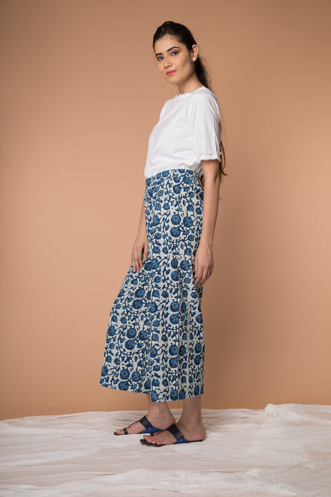 Order Cotton Palazzo in Indigo Hand Block Print | Vinusto