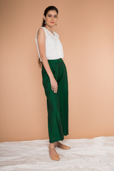Premium Front-Pleated Straight Pants in Handwoven Sambalpur Cotton | Vinusto