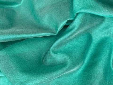 Handwoven Chanderi Fabric in Aqua Green