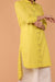 High-Low Shirt Kurta in Yellow Cotton & Loose Fit Palazzo in White (Set of 2)