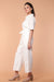 Jumpsuit with Lace-inserts in White Cotton