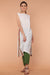Cotton Straight Fit Kurta with Side Detail in White & Fern Green Palazzo (Set of 2)