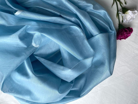 Order Chanderi Fabric In Light Blue - By Vinusto