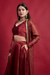 Coordinate Set- Skirt & Top Set with Long Shrug Jacket in Chanderi Handloom (Set of 3)