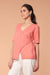 Wrap Around Cotton Top in Coral