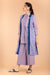 Coordinate- Pleated Short Kurta in Lilac Textured Cotton with Lilac Cotton Palazzo & Handlock Printed Reversible Jacket (Set of 3)