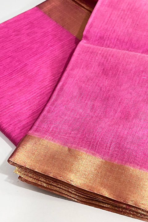 Luxury Pink Chanderi Handloom Dupatta | Vinusto