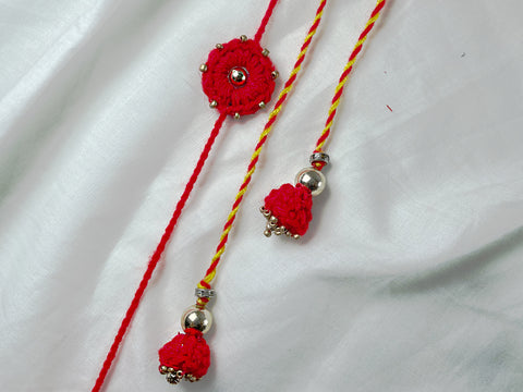 Vinusto - 'Chakra' Bhai- Bhabhi Rakhi  & Card Combo (Set of 3)