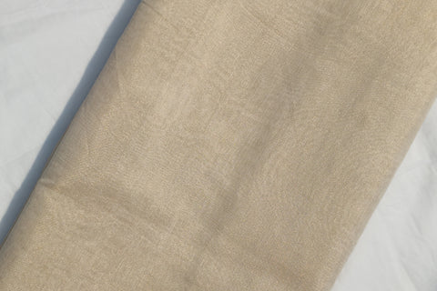 Handloom Chanderi Tissue fabric in Gold & Off-white