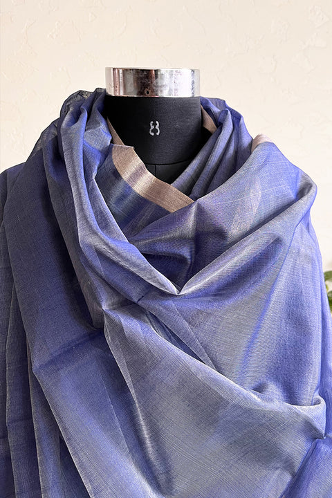 Shop Royal Blue Chanderi Handloom Dupatta | Vinusto