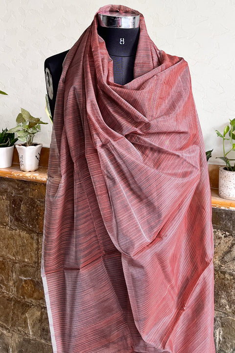 Buy Brick Brown Chanderi Handloom Dupatta | Vinusto