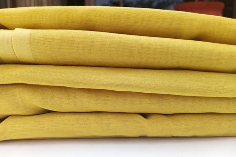 Pure- Luxury Handwoven Chanderi Silk In Yellow - By Vinusto