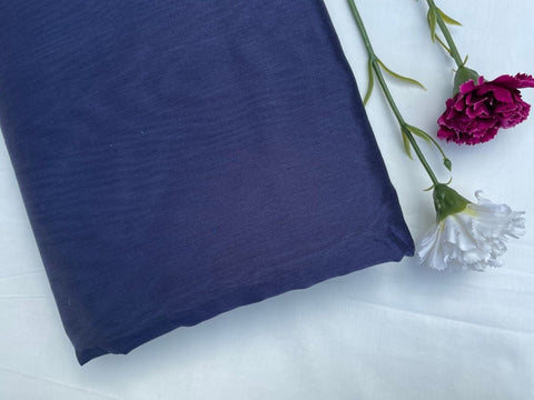 Shop Handwoven Chanderi Fabric In Midnight Blue With Gold Borderat Best Price online - By Vinusto