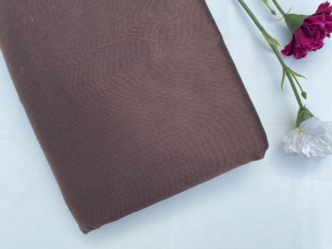 Shop Handwoven Chanderi Fabric In Coffee With Gold Borderat Best Price online - By Vinusto