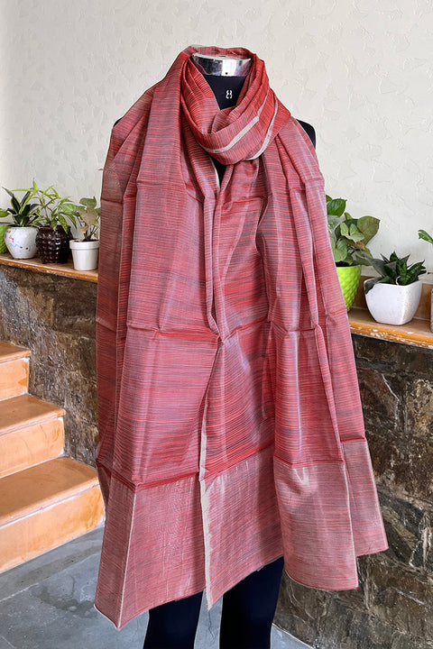 Order Brick Brown Chanderi Handloom Dupatta | Vinusto