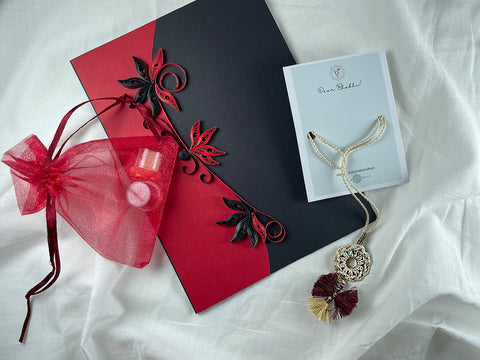 Rakhi with Beads & Card Combo (Set of 2)