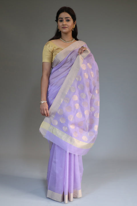 Order Mercerized Silk Saree in Lilac – Elegant & Stylish | Vinusto


