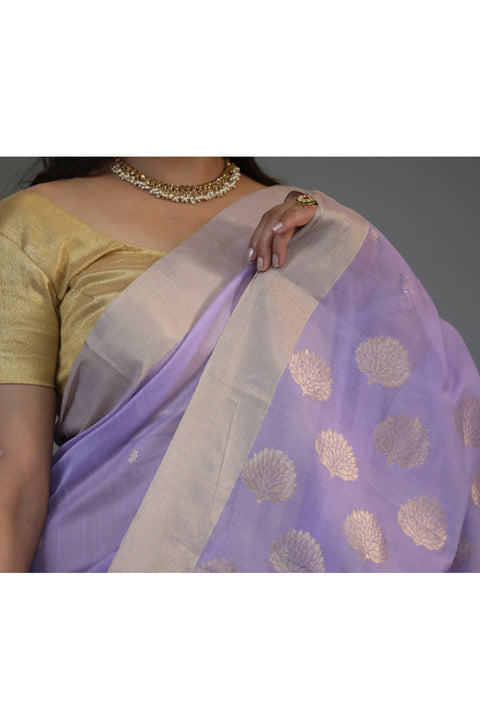 Premium Mercerized Silk Saree in Lilac – Elegant & Stylish | Vinusto

