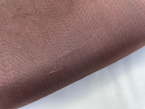 Designer Handwoven Chanderi Fabric In Coffee With Gold Border - By Vinusto