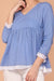 Co-ordinates- Angrakha Wrapped Top in Oxford Blue with Gathered Pants in White (Set of of 2)