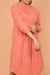 Pintuck Shift Dress in Coral Cotton