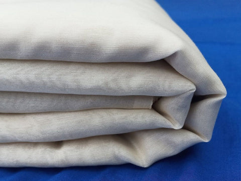 Buy Chanderi Handloom Fabric In Off White - By Vinusto
