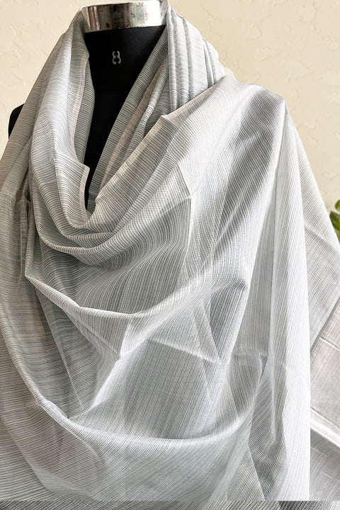 Shop Ash Grey Chanderi Handloom Dupatta | Vinusto